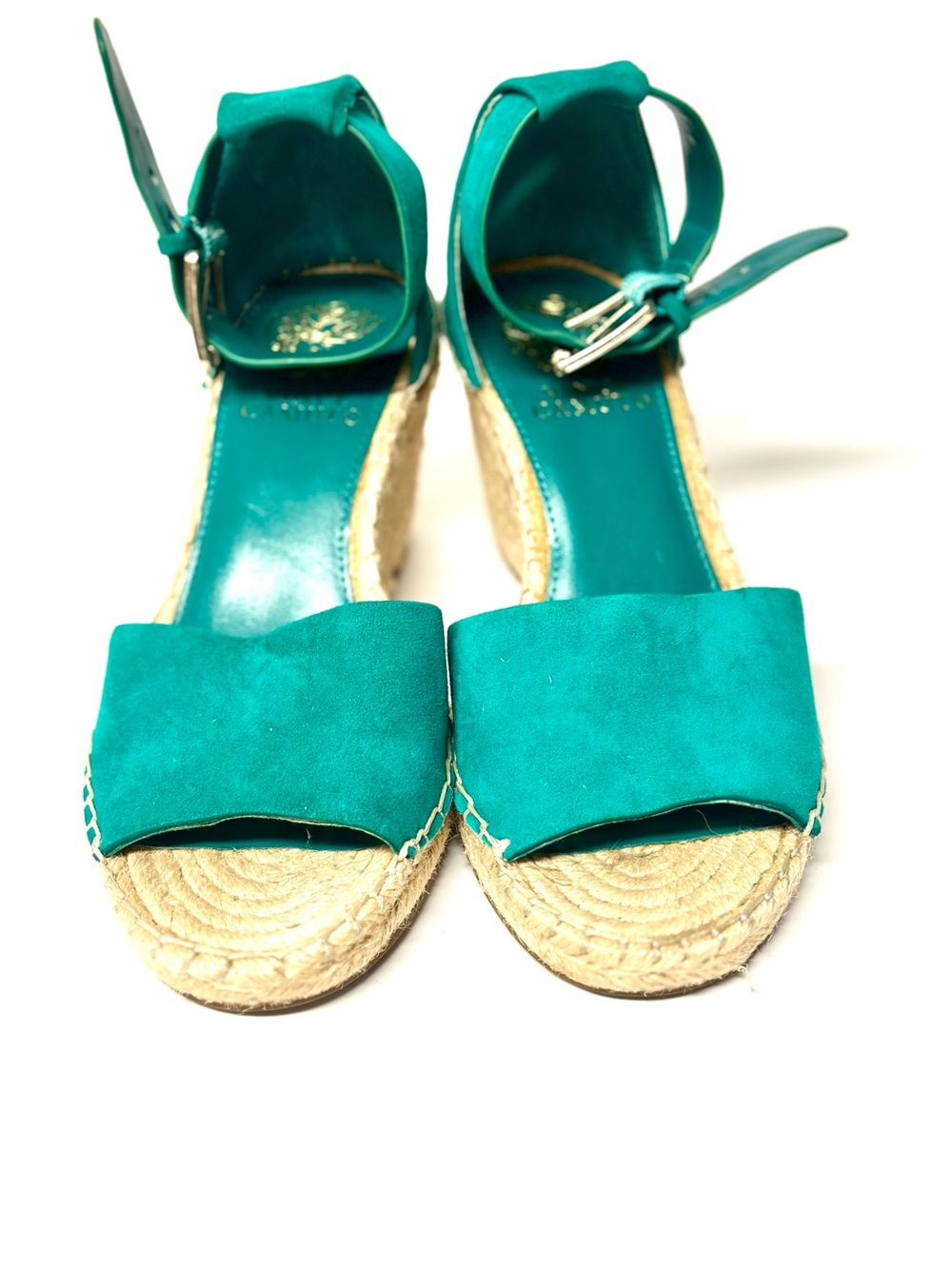 Vince Camuto Teal Open-Toe Espadrille Ankle Strap Sandals